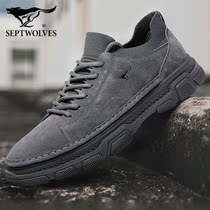 Seven Wolves Mens Shoes Fall Inron Tooling Shoes Mens Wave Shoes Casual Anti-Suede 100 Hitch Overalls For Mens Outdoor Casual Shoes
