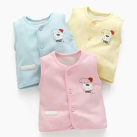 Áo vest cotton cho bé mùa xuân và mùa thu ấm áp Áo vest bé trai 2 tuổi bé trai và bé gái hoạt hình cardigan 0-3-6 tháng - Áo ghi lê quần áo bé trai