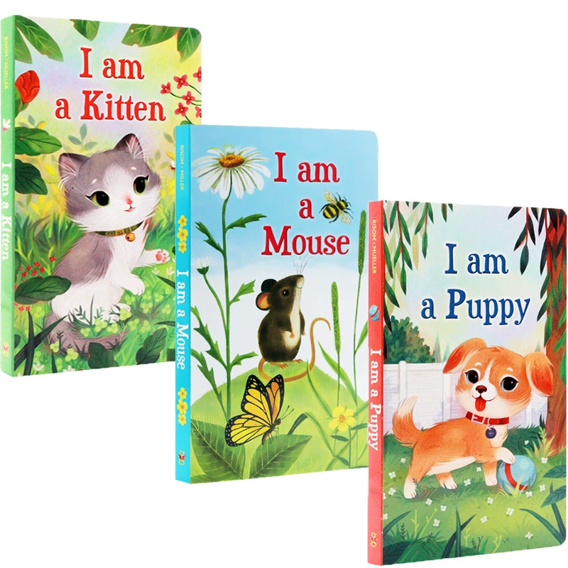 Tôi là một con chó con tôi là một Chuột I Am một Kitten 3 Ce tông sách thiếu nhi kinh điển rực rỡ màu gốc tiếng Anh truyện tranh giáo dục đầu Liaocai Xing sách minh họa cuốn sách loạt iamabunny