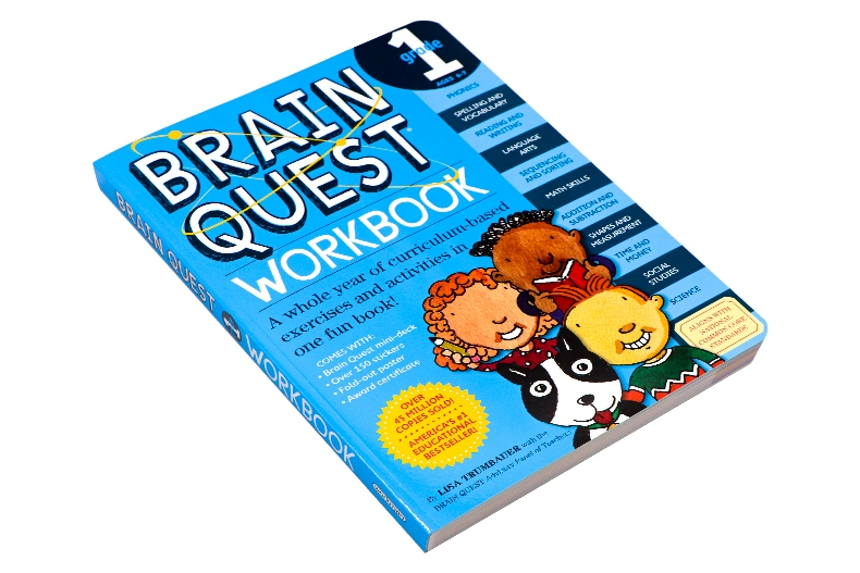 Nguyên bản tiếng Anh Brain Quest Workbook lớp 1 phiên bản cấp của nhiệm vụ Infant não sinh viên Workbook Hoa Kỳ mầm non thực hành hàng loạt giải thưởng của sự phát triển trí tuệ chung của sách giáo khoa nhập khẩu để 5-8 tuổi