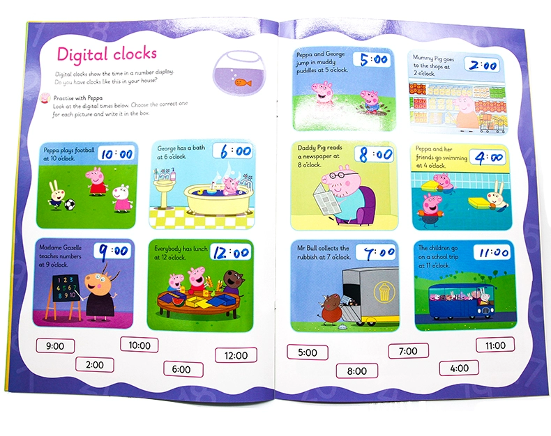 Pig Trang Rewritable Workbook 6 Peppa Pig Thực hành với Peppa Wipe-Clean trang tiếng Anh ban đầu lợn bút lợn màu hồng để đánh vần các từ viết hai cuốn sách lau lau