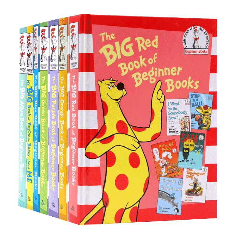 Dr Seuss苏斯博士故事精装系列7册The Big Red/Blue/Orange/GreenBook of Beginner Books ...