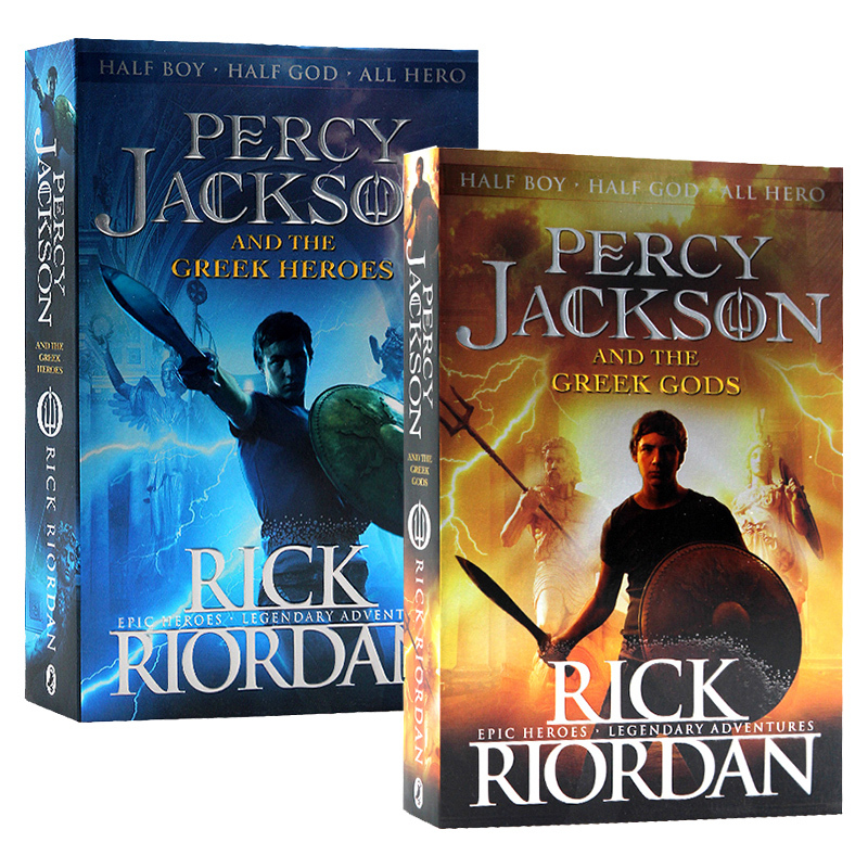 Percy Jackson and the Greek Heroes/Greek Gods 2-Volume Set, Original English Novel, Junior Edition of the Homeric Epic, Classic Young Adult Fantasy Literature