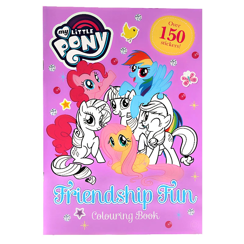 Nhỏ Ma Baoli tình bạn vui vẻ màu cuốn sách Sticker Book Hữu Fun Coloring Book nhập khẩu hơn 150 dán My Little Pony chính hãng sách gốc tiếng Anh cho trẻ em