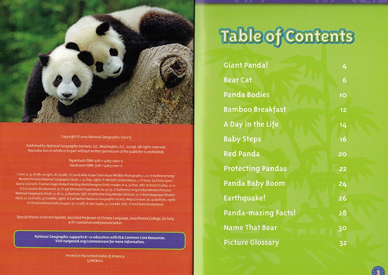 English truyện tranh gốc National Geographic Kids level2: Pandas National Geographic Reading cho bách khoa toàn thư khoa học cho trẻ em English sách thiếu nhi