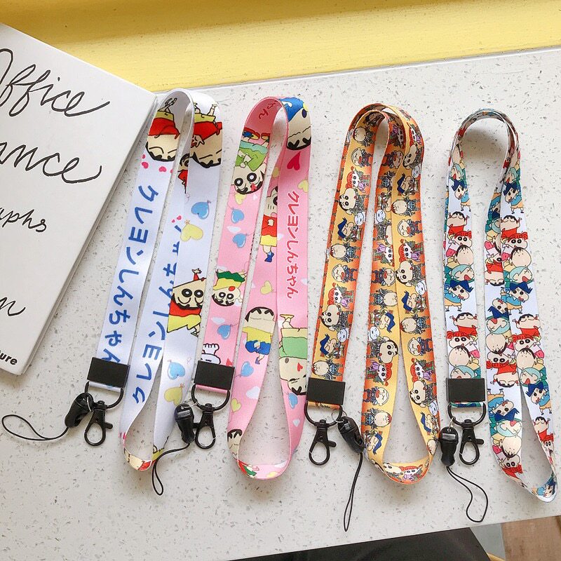 Cartoon Crayon Small New Mobile Phone Sling Mobile Phone Protection Shell Nylon Big Ear Dog Hanging Rope Hanging wrist rope hanging neck anti-throw