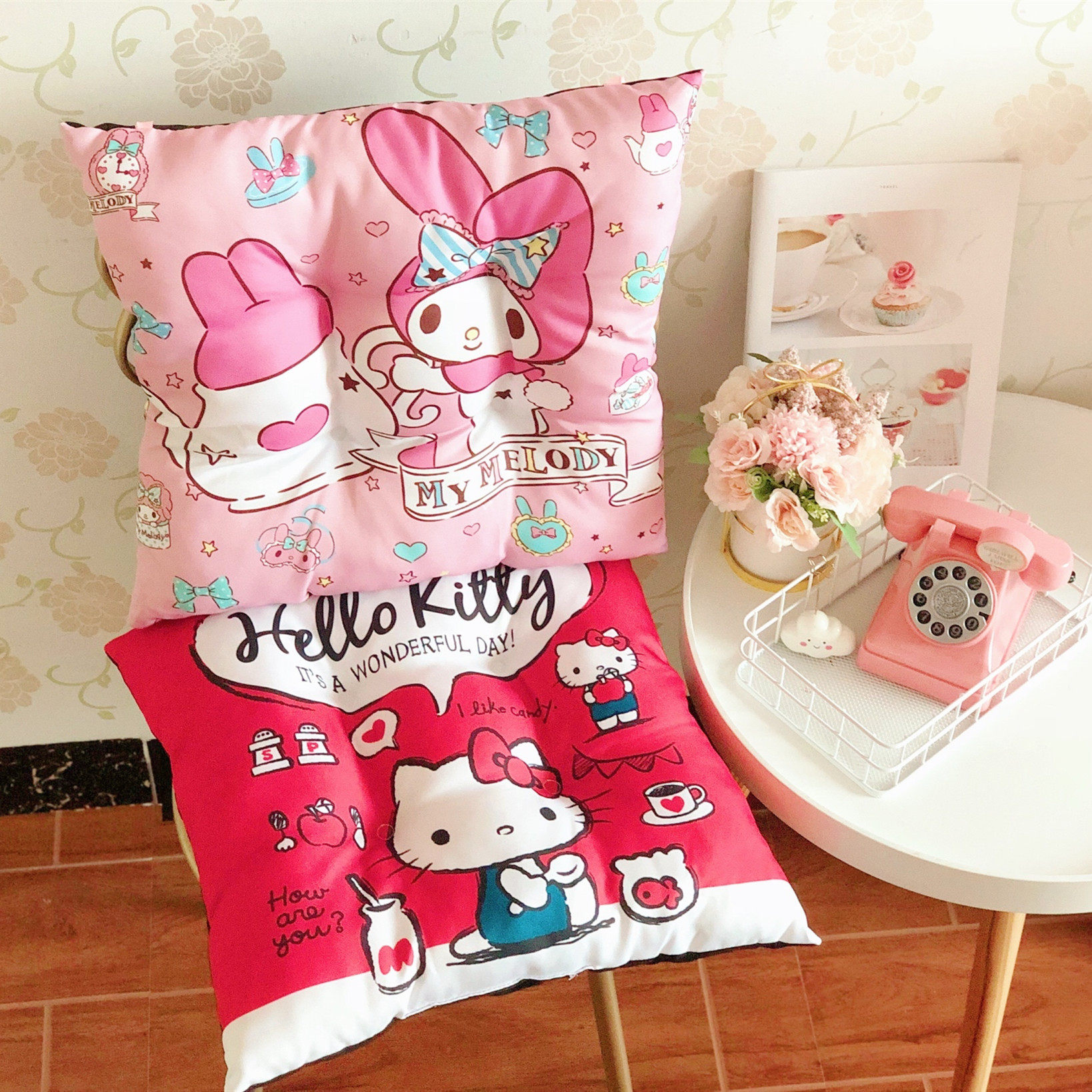 Cute cartoon big ear dog sofa cushion Yugui dog bedroom chair cushion cloth art stool cushion