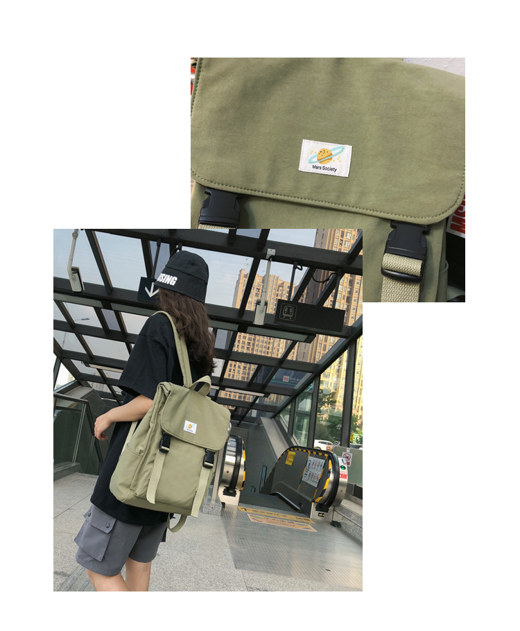 Harajuku Cảng gió trong bàn chải đường phố công suất lớn sinh viên ba lô retro dụng cụ gió túi nam và nữ vải ba lô - Ba lô balo đeo chéo nữ