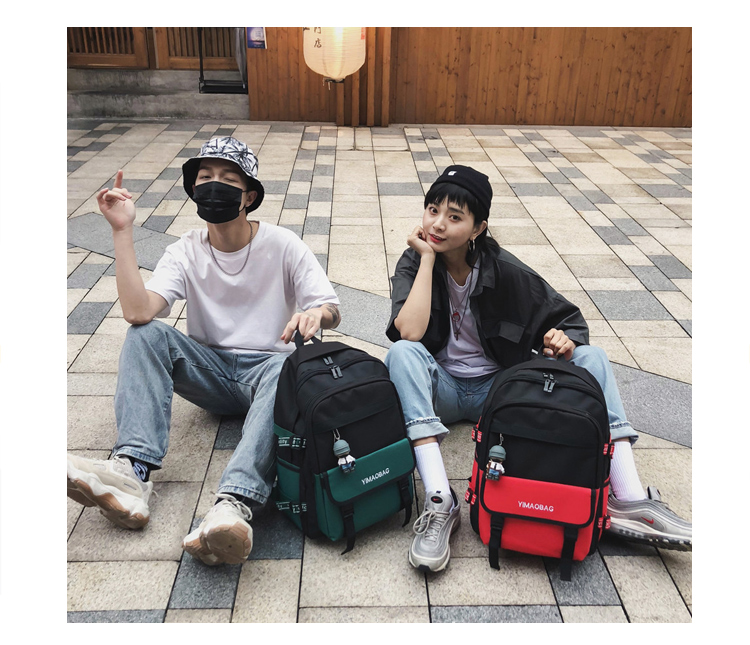 Ba lô nam xu hướng thời trang Ba lô Phiên bản Hàn Quốc của học sinh trung học phổ thông Harajuku thủy triều thương hiệu túi lớn học sinh nữ - Ba lô balo đeo chéo nam