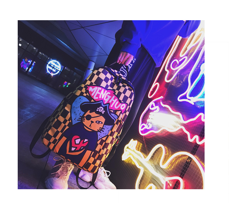 Phiên bản tiếng Hàn của Harajuku ins super fire ba lô nữ đường phố hip hop mát mẻ ba lô nam học sinh trường trung học - Ba lô cặp trẻ em