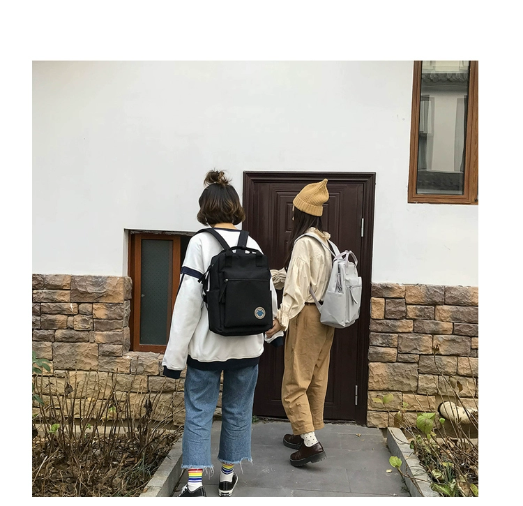 Bf gió túi nữ Sen ba lô Phiên bản Hàn Quốc của học sinh trung học Harajuku ulzzang vải ba lô đường phố đơn giản - Ba lô ba lô học sinh tiểu học nữ