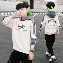 Balabala boys spring clothes 2021 New Tide brand children spring autumn coat hooded big boy