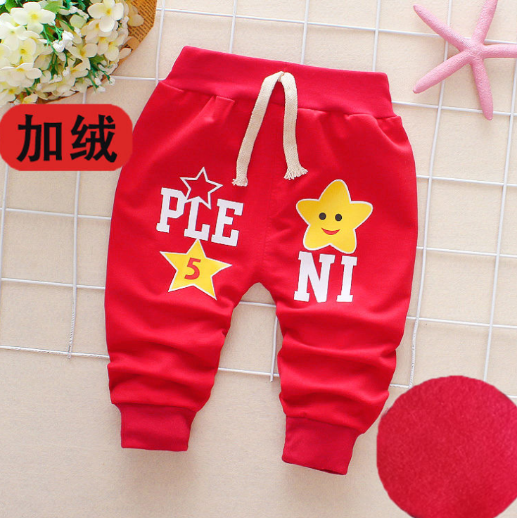 Nam và nữ cộng với nhung 0-6 năm chàng trai cũ sweatpants mùa xuân và mùa thu bé quần trẻ em nam quần đơn quần trẻ sơ sinh nam