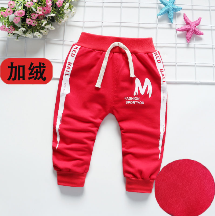 Nam và nữ cộng với nhung 0-6 năm chàng trai cũ sweatpants mùa xuân và mùa thu bé quần trẻ em nam quần đơn quần trẻ sơ sinh nam