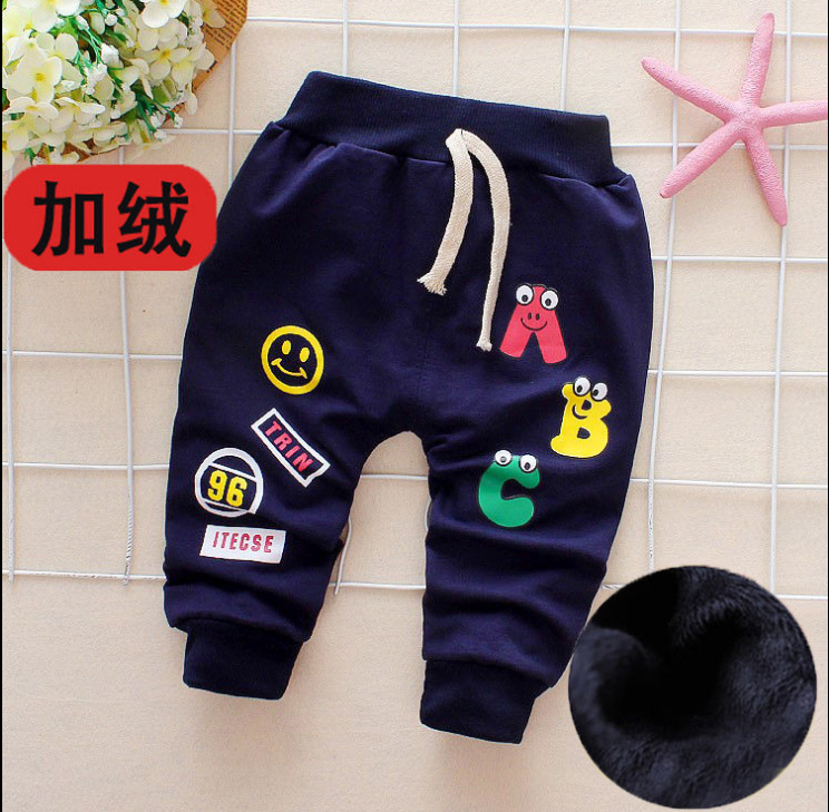 Nam và nữ cộng với nhung 0-6 năm chàng trai cũ sweatpants mùa xuân và mùa thu bé quần trẻ em nam quần đơn quần trẻ sơ sinh nam