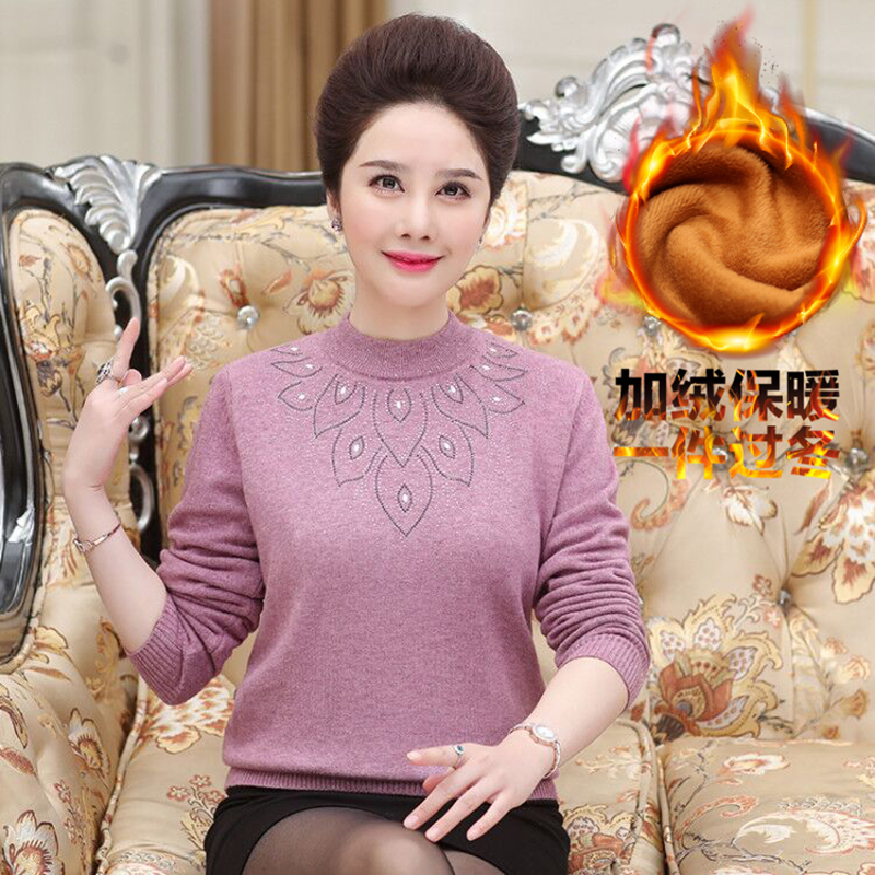 【正蔻】秋冬加绒加厚妈妈款毛衣女-秒客网