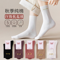 Socks womens spring and autumn socks anti-odor and sweat-absorbing cute Japanese black winter long tube ladies stockings ins tide