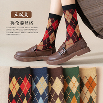 Socks Children Fall Midbarrel Socks Pure Cotton Magogue Retro Day College Wind Inn Winter Ladies Long Sox Socks Tide