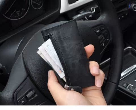 Da nam đa chức năng dung lượng lớn đơn giản, gói thẻ cá nhân gói hai trong một gói khóa da nữ - Trường hợp chính móc khóa ví mini