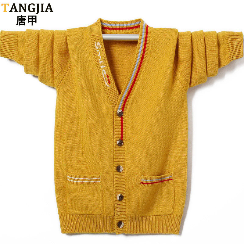 Boys Pure Wool Sweater 10 Winter 12 Elementary 14 Junior High 15 Autumn Winter 15 Cardigan 16 Year Old High School Sweater