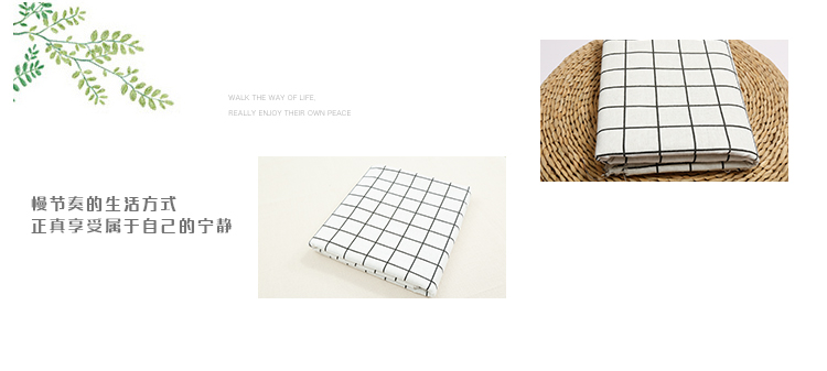 Cotton và vải lanh kẻ sọc đen trắng vải nhỏ tươi in sofa khăn trải bàn nền trang trí vải lanh làm bằng tay vải vải thô trắng