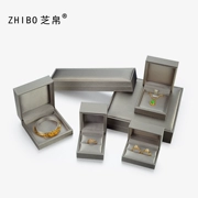 Zhifu thời trang chải PU da bông tai mặt dây chuyền hộp vòng cổ vòng đeo tay trang sức hộp logo tùy chỉnh - Vòng đeo tay Cuff