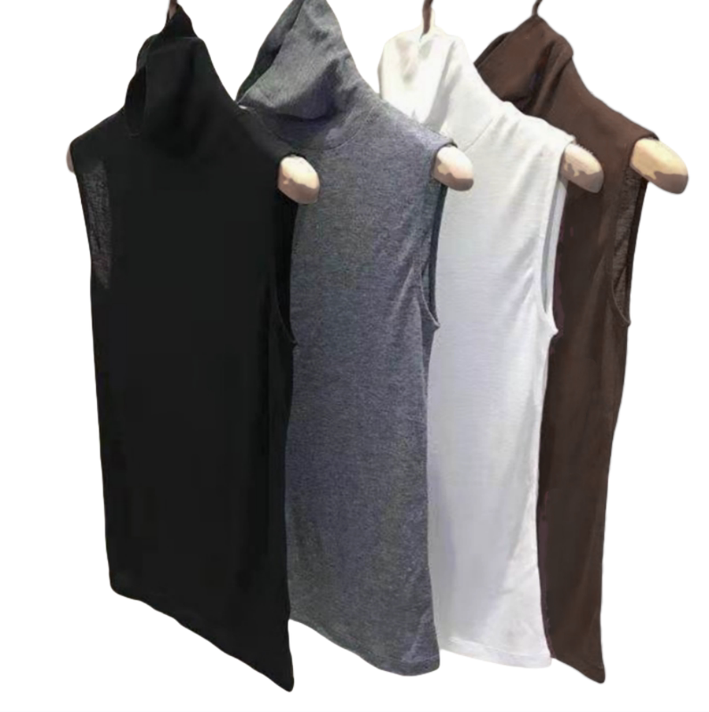 High-Neck Sleeveless Vest for Women 2025 Spring and Summer New Style Thin Black Modal Base Layer Top Fashion