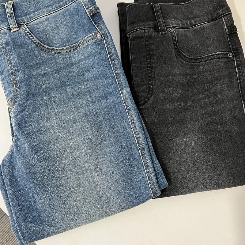 Spanx Elastic Tummy Control Denim Straight-Leg Pants
