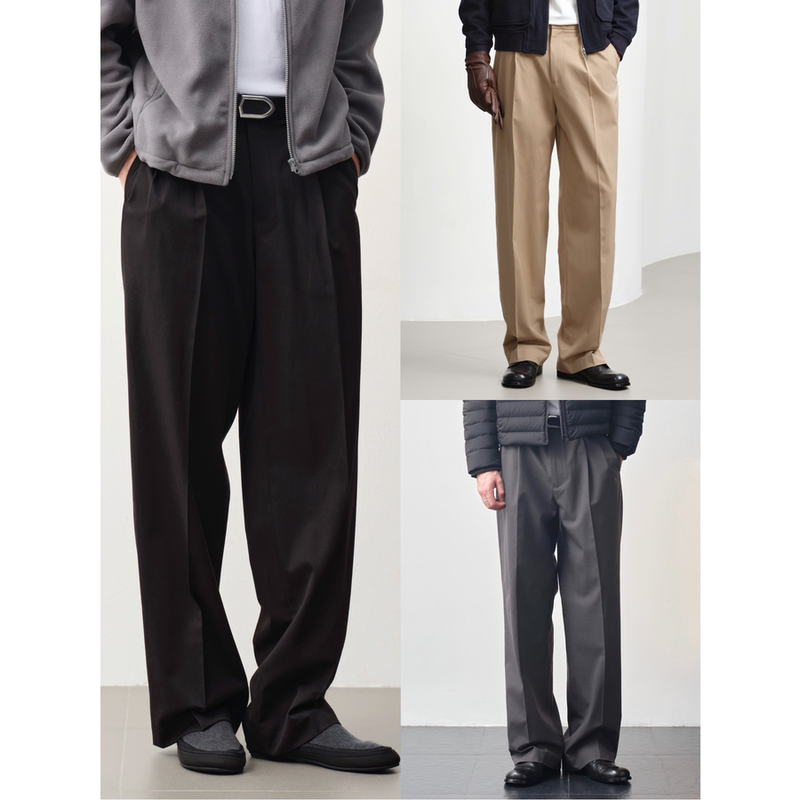 Luxb丨Quiet Luxury Texture Slimfit Cut Autumn and Winter Wool Crisp Straight-Leg Loose Casual Three-Color Dress Pants