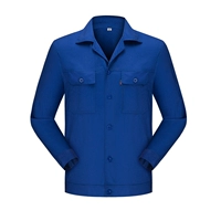 Тонкий одинарный топ королевского синего цвета с длинными рукавами (на пуговицах)