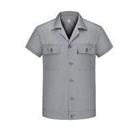 Серый топ с короткими рукавами (на пуговицах)