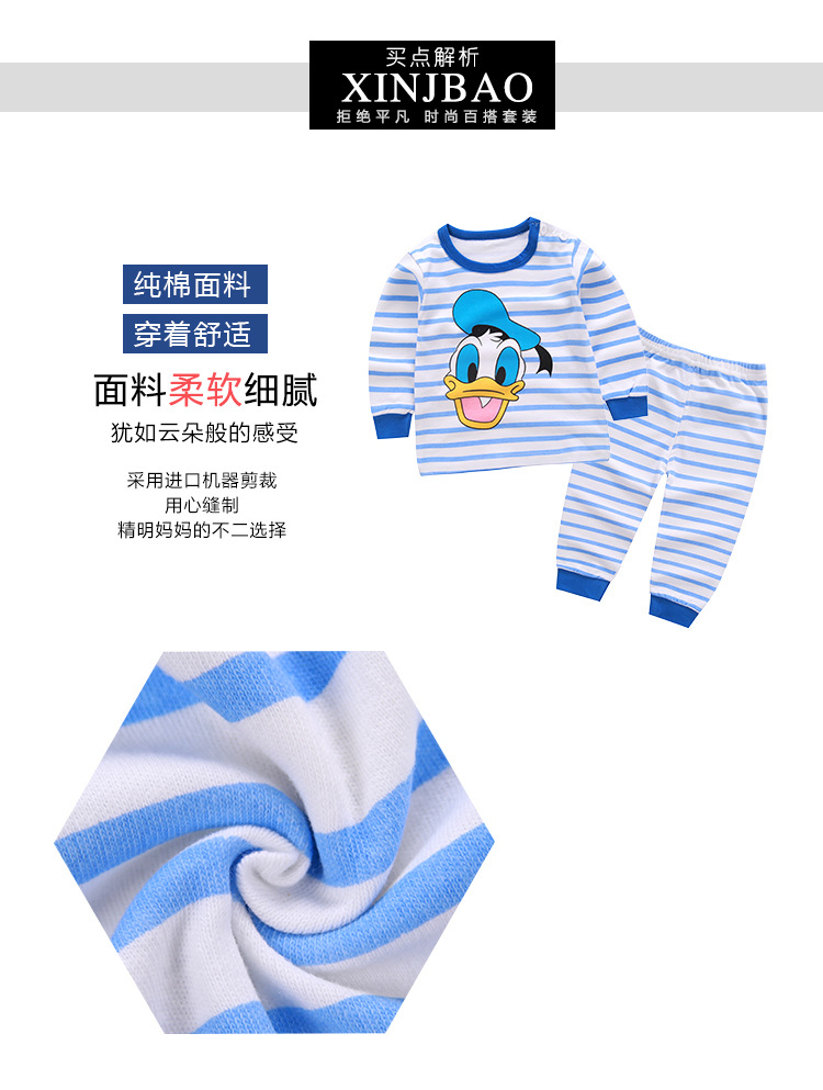 Đồ lót trẻ em đặt một bộ đồ cotton cotton mỏng mùa xuân và mùa thu cho bé Quần áo dài tay 1-4 tuổi bé gái hai mảnh bộ đồ cho bé 