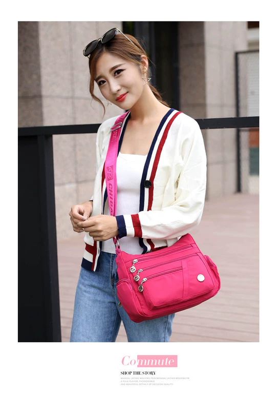 Túi 2018 mới phụ nữ duy nhất vai rộng vai túi vải túi hoang dã nylon thời trang phụ nữ Hàn Quốc túi