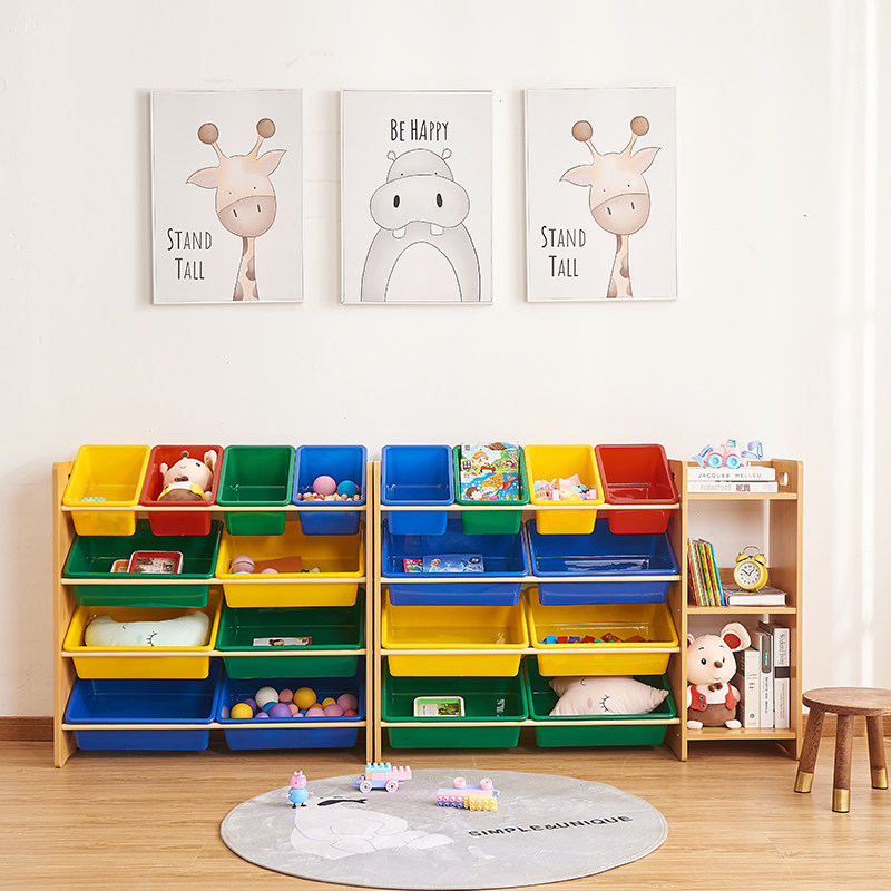 Children's toy storage rack Baby finishing cabinet Home living room large capacity oversized induction shelf multi-layer bookshelf