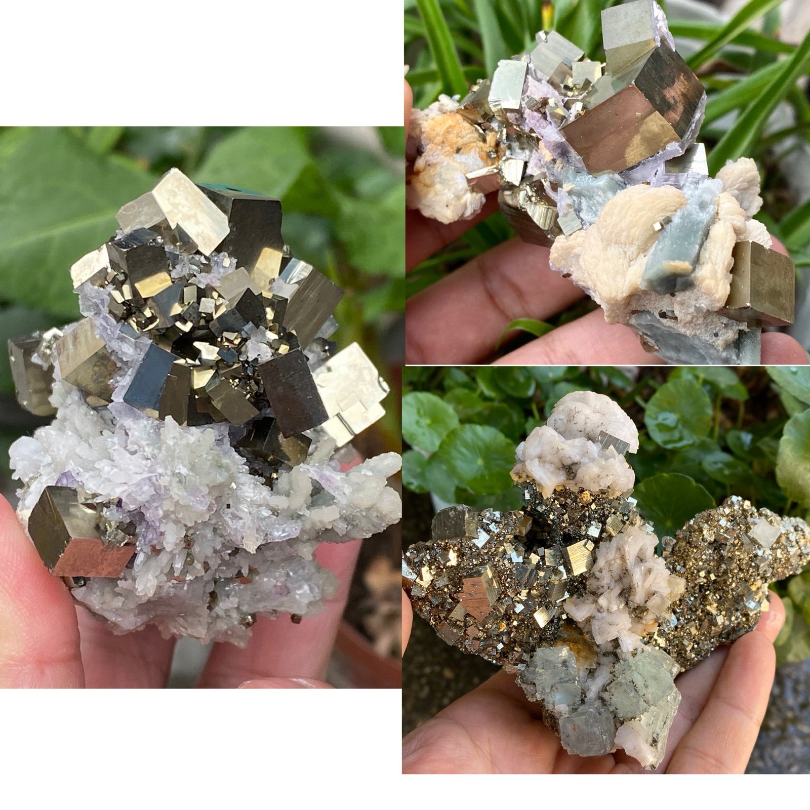 黄鉄鉱、緑色の結晶、蛍石、共生原石、鉱物結晶、希少石、装飾品、収集品、装飾用、教育用標本、原石