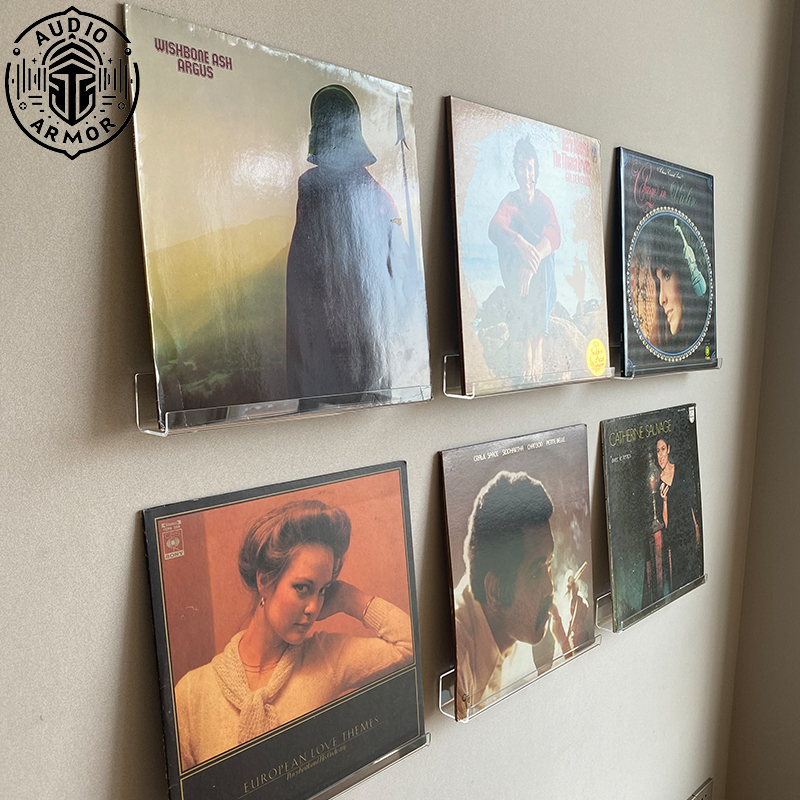 Vinyl Record Rack Wall Mount | Music Armor | Transparent Acrylic Storage Rack and Vinyl Record Display Rack