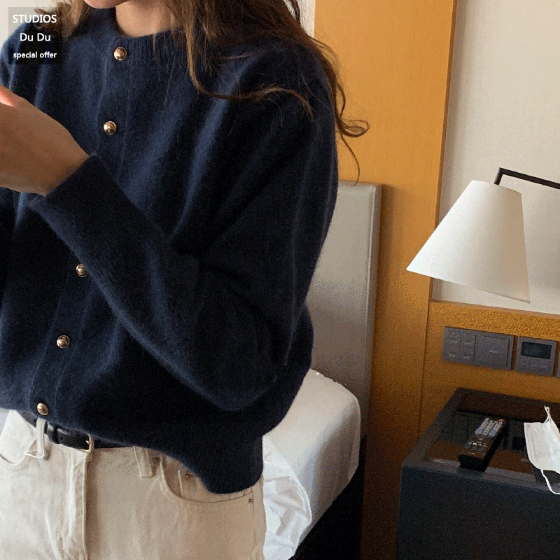 Raccoon Fur Sweater for Women 2026 Autumn New Retro Lazy Round Neck Short Knitted Cardigan Loose Jacket Top