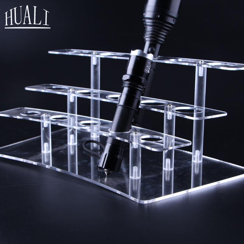 Acrylic multi-position flashlight display stand transparent bright flashlight goods props headlight display