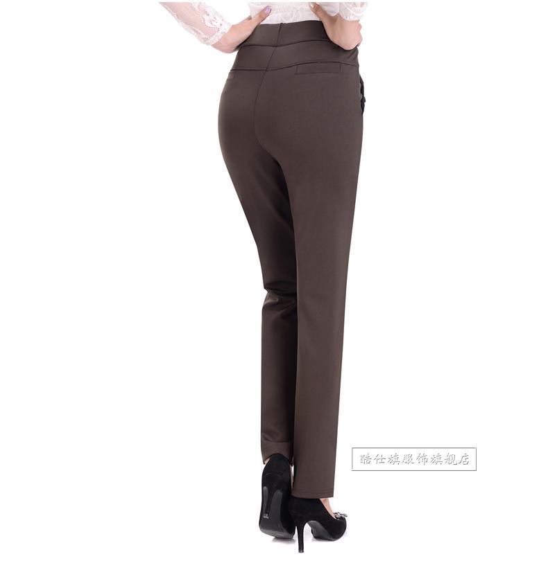Quần trung niên mới cộng với quần nhung cỡ lớn cho mẹ tải quần xuân hè và quần thun co giãn eo thon gọn áo trung niên