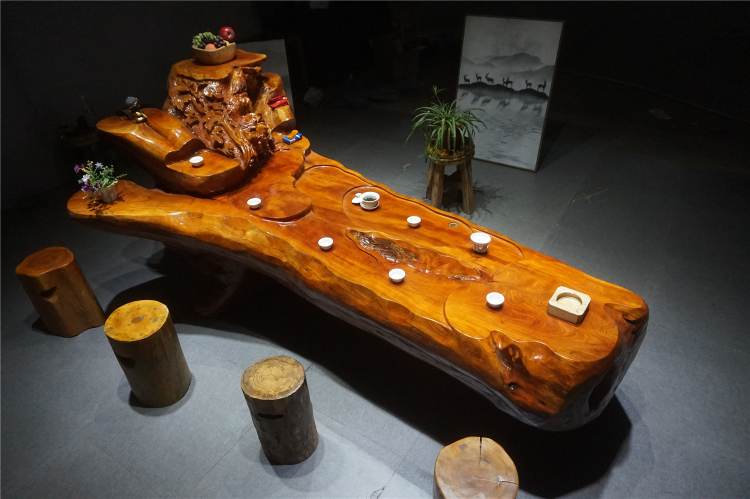 Gỗ hồng tự nhiên toàn bộ rễ cây trà bàn trà rễ cây trà kungfu trà biển gỗ đầu cây gỗ rắn bàn trà - Các món ăn khao khát gốc 	bàn ghế gốc cây cà phê