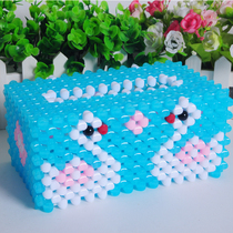 String Bead Tissue Box Diy Hand Drawn Cardboard Box Material Bag Acrylic Bulk Beads Beads Handicraft Home Pendulum