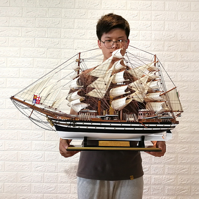 Snnei Emulation Solid Wood Sailboat Model Pendulum Piece One Sails Smooth Decoration Craft Boat Jo Move Open Gift