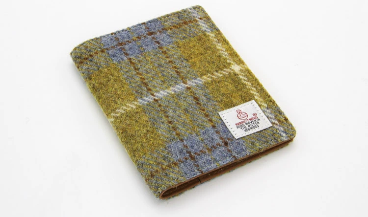 Người giữ hộ chiếu kẻ sọc HARRIS TWEED Hộ chiếu Harris Tweed Gói tài liệu ví đựng passport khắc tên