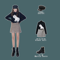 2021 new womens early autumn bombing street professional leisure fashion Hepburn style aging two-piece set early autumn