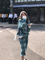 2021 new leisure temperament goddess fan foreign style fashion tooling professional half-length skirt two-piece female tide