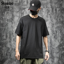 Amazing waves summer tide brand short-sleeved t-shirt mens loose plus fat plus size fat cotton casual sports half-sleeved top