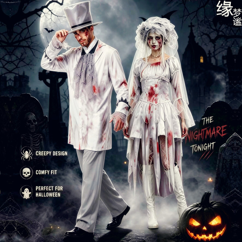 2026 Halloween Costumes for Adult Couples Vampire Bride and Groom Costumes Cosplay Boys and Girls Clothes 2026 Halloween Costumes for Adult Couples Vampire Bride and Groom Costumes Cosplay Boys and Girls Clothes