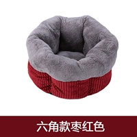 Темно-бордовый, шестиугольный