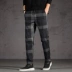 Yabaosen Quần kẻ sọc mùa thu Quần âu nam Slim Straight Hàn Quốc Quần hợp thời trang Quần trẻ nam - Crop Jeans
