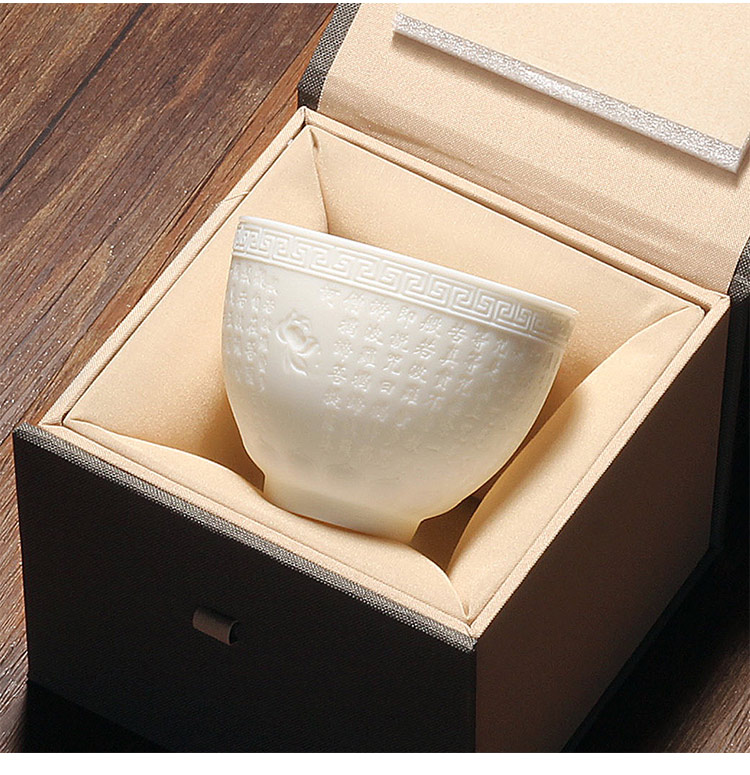 Four - walled yard heart sutra cup sample tea cup master cup cup single tea light cup home from individual cup custom gift box